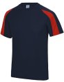 Kinder Sportshirt Contrast AWDis JC003J Navy-Rood